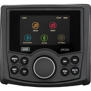 GME Marine AM/FM Stereo With USB, Bluetooth & Black Housing 