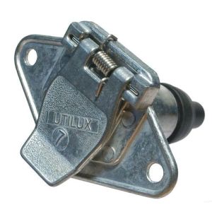 Utilux Small 7 Pin Round Metal Trailer Socket (Blister Pack Of 1) 