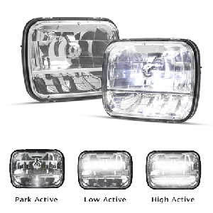LED 11-32V 5" X 7" High/Low Headlight With Park Light (Blister Pack Of 2) 