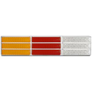 LED 12-24V Combination Tailight With Reverse Light And Chrome Housing