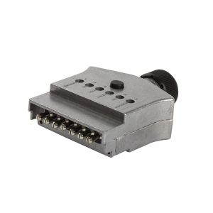 KT 7 Pin Metal Flat Trailer Plug With Inbuilt LED Circuit Tester 