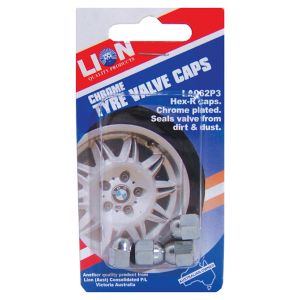 Lion Chrome Tyre Valve Cap (Pack Of 4)  