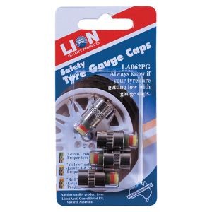 Lion 32 PSI Safety Tyre Valve Pressure Cap (Set Of 4) 