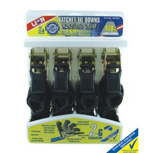 Lion 4.6m X 25mm Ratchet Tie Down (Set Of 4)  