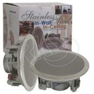 Studio Accoustics 8" Round 120W Stainless Steel In Ceiling Speaker Set 