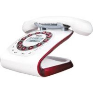 Uniden White Retro Style Cordless Phone  