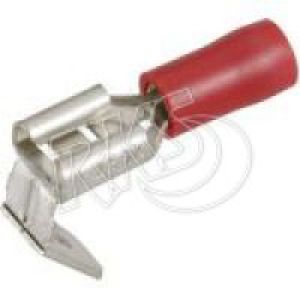 Red 6.3mm Female/Male Piggy Back Crimp Terminal (Pack Of 100)