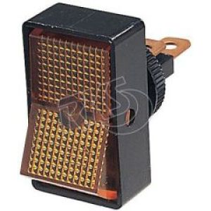 Hella SPST On/Off 12V Amber Illuminated Rocker Switch