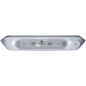 WHITEVISION 12-28V AMBER/WHITE LED AWNING LIGHT WITH WHITE HOUSING (287 X 60 X 32mm)