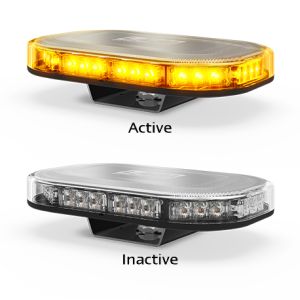 LED 12-24V Amber Emergency Light Bar With Clear Lens (246 X 172 X 64mm) 