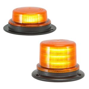 LED 10-30V Amber Low Profile Rotating Pattern Beacon (130mm Base X 52mm High) 
