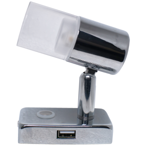 Whitevision 10-30V Chrome LED Reading Light With USB & On/Off/Dim Switch 