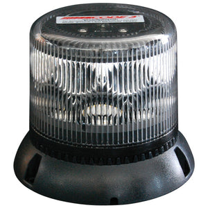 Code 3 12-24V Amber LED Multi Flash Pattern Rotating Beacon With Clear Lens