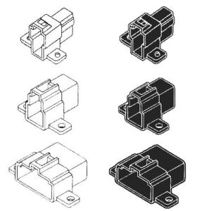 BELLANCO 6 PIN BLACK MALE CONNECTOR HOUSING WITH BRACKET (PACK OF 25)