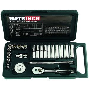 Metrinch 24 Piece 1/4" Drive Std & Deep Wall Socket Set