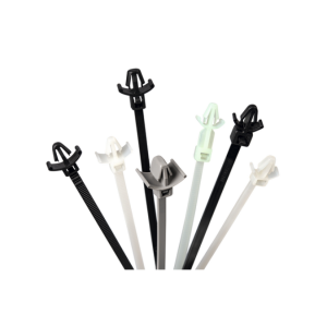 Black 130mm Push Mount Cable Tie To Suit 7mm Hole 2.6mm Panel Thickness (Pack Of 100) 