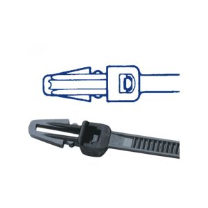 Quikcrimp 165mm Push Mount Black Cable Tie (Pack Of 100)