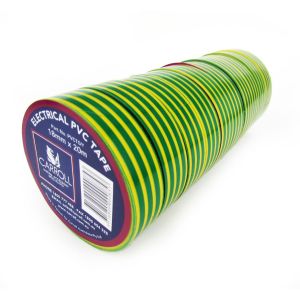 Carroll Green/Yellow 19mm X 20m PVC Electrical Tape (Sleeve Of 10 Rolls) 