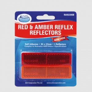 Ark 85mm X 22mm Amber & Red Self Adhesive Reflector (Blister Pack Of 2 Amber, 2 Red) 