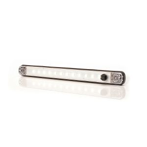 RKS 12V (250 Lumen) LED Interior Light With On/Off Switch IP54 Rated Clear Lens 238 X 20.6 X 12.7mm 