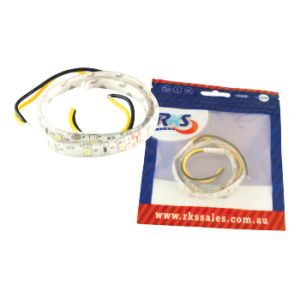 RKS White LED Strip In 300mm Lengths-Retail Pack 3m Adhesive/60 Led'S Per M)/Waterproof 