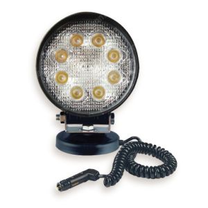 RKS 10-30V 24W (1100 Lumens) Round Flood Beam LED Worklight With Magnetic Base