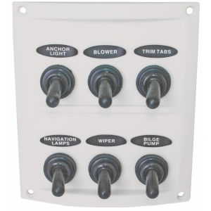 White Switch Panel With 6 Toggle Switches  