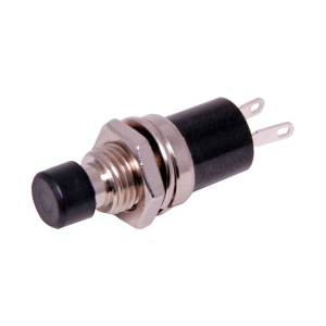SPST Black Push Button Switch (Push For Off)  