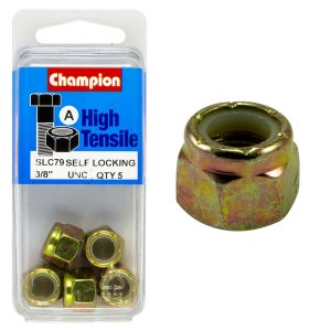 Champion 3/8" Unc Nyloc Nut (Pack Of 5)  