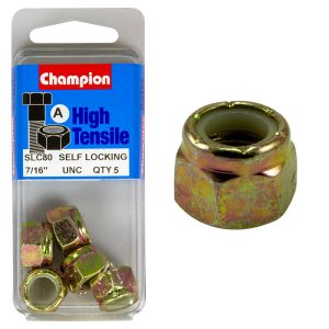 Champion 7/16" Unc Nyloc Nut (Pack Of 5)  