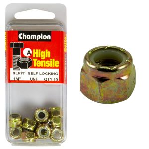 Champion 1/4" Unf Nyloc Nut (Pack Of 10)  