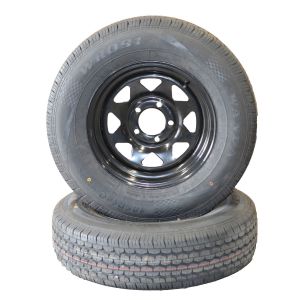 Ark 14" Ford 185R14C Black Painted Trailer Wheel  