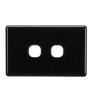 Projecta 2 Gang Black Blank Switch Plate (Pack Of 10)