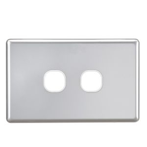 Projecta 2 Gang Silver Blank Switch Plate (Pack Of 10)