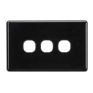 Projecta 3 Gang Black Blank Switch Plate (Pack Of 10)
