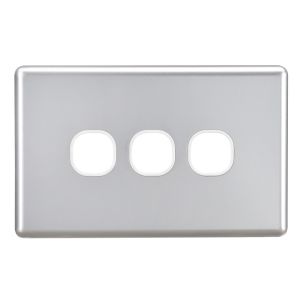 Projecta 3 Gang Silver Blank Switch Plate (Pack Of 10)