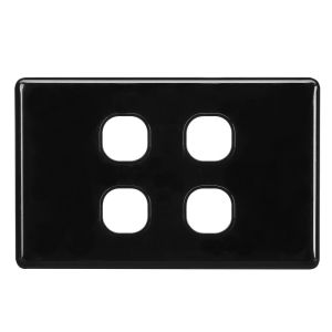Projecta 4 Gang Black Blank Switch Plate (Pack Of 10)