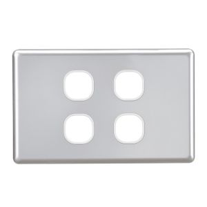 Projecta 4 Gang Silver Blank Switch Plate (Pack Of 10)