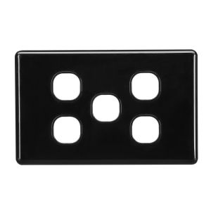 Projecta 5 Gang Black Blank Switch Plate (Pack Of 10)