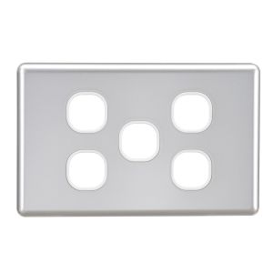 Projecta 5 Gang Silver Blank Switch Plate (Pack Of 10)