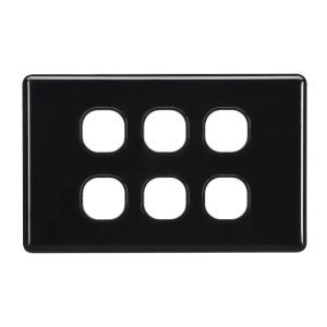 Projecta 6 Gang Black Blank Switch Plate (Pack Of 10)
