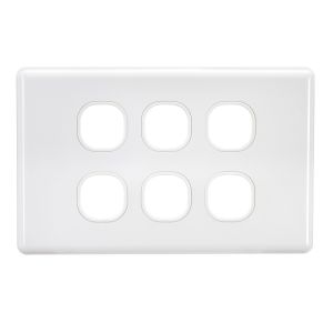 Projecta 6 Gang White Blank Switch Plate (Pack Of 10)