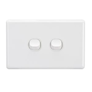 Projecta 2 Gang 10 Amp Complete White Switch Assy