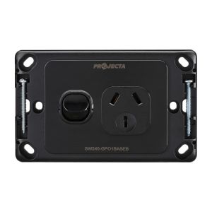 Projecta 10 Amp Black Single Gpo Power Point Without Fascia (Pack of 10)
