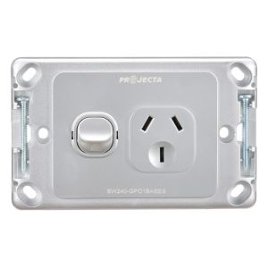Projecta 10 Amp Silver Single Gpo Power Point Without Fascia (Pack of 10)