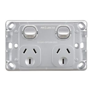 Projecta 10 Amp Silver Double Gpo Power Point Without Fascia (Pack of 10)