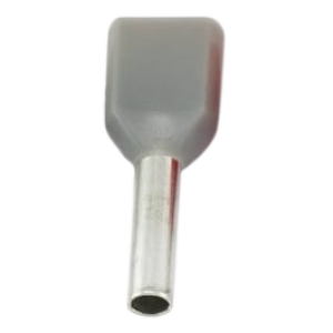 Grey Dual Bootlace Terminal (Pack Of 100) (2 X 0.75mm² 8mm Shaft) 