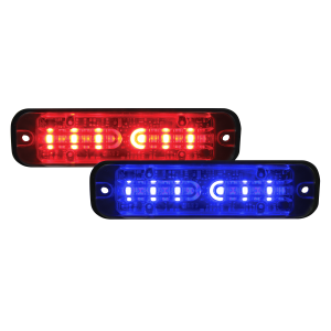 Code 3 12-24V 12 LED Red/Blue Warning Light (123 X 34 X 13mm) 