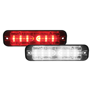 Code 3 12-24V 12 LED Red/White Warning Light (123 X 34 X 14mm) 