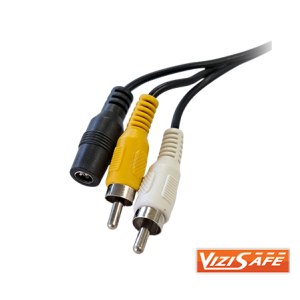VIZISAFE 4 PIN MALE TO RCA MALE 6mm CABLE